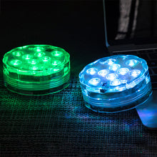 Load image into Gallery viewer, 10 LEDs RGB Underwater Lamp Submersible Light Remote Control Garden Swimming Pool Light Aquarium Vase Bowl Wedding Party Decor