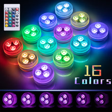 Load image into Gallery viewer, 3 LEDs RGB Underwater Lamp Submersible Light Remote Control Garden Swimming Pool Light Aquarium Vase Bowl Wedding Party Decor