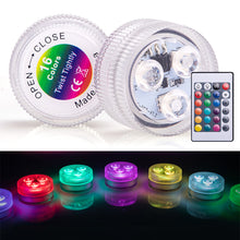 Load image into Gallery viewer, 3 LEDs RGB Underwater Lamp Submersible Light Remote Control Garden Swimming Pool Light Aquarium Vase Bowl Wedding Party Decor