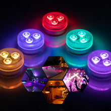 Load image into Gallery viewer, 3 LEDs RGB Underwater Lamp Submersible Light Remote Control Garden Swimming Pool Light Aquarium Vase Bowl Wedding Party Decor