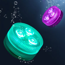 Load image into Gallery viewer, 3 LEDs RGB Underwater Lamp Submersible Light Remote Control Garden Swimming Pool Light Aquarium Vase Bowl Wedding Party Decor