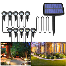 Load image into Gallery viewer, 1 Tows 10 Solar In-Ground Lights Solar Garden Light Outdoor Waterproof Landscape Lighting for Yard Walkway Patio Driveway Decoration