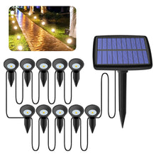 Load image into Gallery viewer, 1 Tows 10 Solar In-Ground Lights Solar Garden Light Outdoor Waterproof Landscape Lighting for Yard Walkway Patio Driveway Decoration