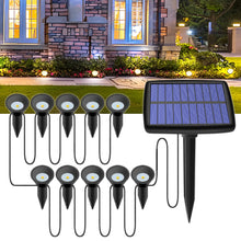 Load image into Gallery viewer, 1 Tows 10 Solar In-Ground Lights Solar Garden Light Outdoor Waterproof Landscape Lighting for Yard Walkway Patio Driveway Decoration