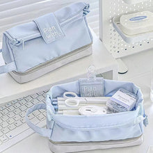 Load image into Gallery viewer, 1Pc Large Capacity Renovate Pencil Case Student Double Layer Stationery Box College Style Zipper Pencil Bag Desk Organizer School Office Supplies Storage Bag