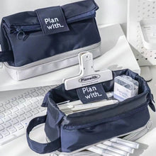 Load image into Gallery viewer, 1Pc Large Capacity Renovate Pencil Case Student Double Layer Stationery Box College Style Zipper Pencil Bag Desk Organizer School Office Supplies Storage Bag