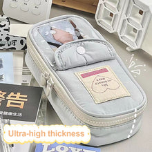 Load image into Gallery viewer, Blue-gray Large-Capacity Pencil Case ins High-Value Simple Student Storage Bag Pencil Bag Box Multifunctional