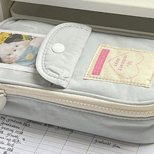 Load image into Gallery viewer, Blue-gray Large-Capacity Pencil Case ins High-Value Simple Student Storage Bag Pencil Bag Box Multifunctional