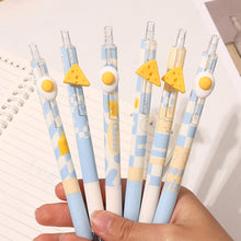 Load image into Gallery viewer, 5Pcs Kawaii Gel Pen Set Cartoon Cheese Press Ballpoint Pen for Students Cute 0.5mm Black Refill Office School Stationery