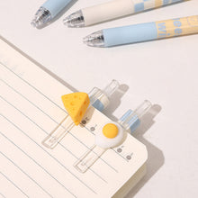 Load image into Gallery viewer, 5Pcs Kawaii Gel Pen Set Cartoon Cheese Press Ballpoint Pen for Students Cute 0.5mm Black Refill Office School Stationery