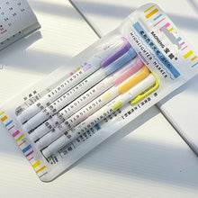 Load image into Gallery viewer, 5Pcs/set Double Head Highlighter Pen Candy Color Marker Pens Scrapbooking Journal Card Making Pens