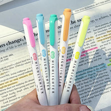 Load image into Gallery viewer, 5Pcs/set Double Head Highlighter Pen Candy Color Marker Pens Scrapbooking Journal Card Making Pens