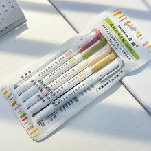 Load image into Gallery viewer, 5Pcs/set Double Head Highlighter Pen Candy Color Marker Pens Scrapbooking Journal Card Making Pens