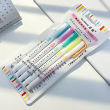 Load image into Gallery viewer, 5Pcs/set Double Head Highlighter Pen Candy Color Marker Pens Scrapbooking Journal Card Making Pens