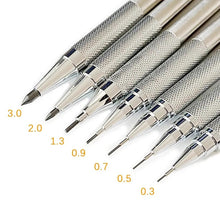 Load image into Gallery viewer, 1Pc Mechanical Pencil 0.3 0.5 0.7 0.9 1.3 2.0mm Full Metal Art Drawing Painting Automatic Pencil with Leads Office School Supply