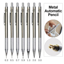 Load image into Gallery viewer, 1Pc Mechanical Pencil 0.3 0.5 0.7 0.9 1.3 2.0mm Full Metal Art Drawing Painting Automatic Pencil with Leads Office School Supply