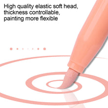 Load image into Gallery viewer, 12 Colors Skin Tone Markers Pens Nylon Soft Head Acrylic Markers Waterproof Pen Soft Brush Nib Skin Color Figure Painting School