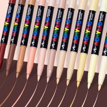 Load image into Gallery viewer, 12 Colors Skin Tone Markers Pens Nylon Soft Head Acrylic Markers Waterproof Pen Soft Brush Nib Skin Color Figure Painting School
