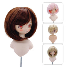 Load image into Gallery viewer, 1/3 BJD Dolls 22-23CM Head Circumference Short Hair High Temperature Fiber Soft Silk Doll Wig Multi-color Doll's Accessories