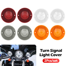 Load image into Gallery viewer, 2Pcs Motorcycle Turn Signal Light Indicator Lens Cover For Touring Models 1986-2014 Road King Electra Glides Ultra Glide Road Glide Smoke Clear