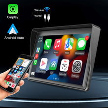 Load image into Gallery viewer, 7inch Portable Car Wireless Carplay Wireless Android Auto Car Radio Multimedia Video Player Touch Screen With Sun Visor