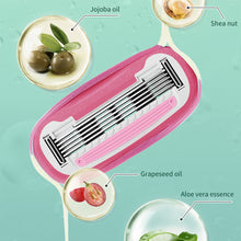 Load image into Gallery viewer, Portable 5 Layer Women Razor for Shaving Bikini Leg Hair Private Body Manual Shaver Use Skin Care Soap Blades Refill