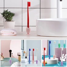 Load image into Gallery viewer, Portable Mini Cute Standing Tooth Brush Cover Travel Toothbrush Stand Head Cover Cute Fish Shape Silicone Suction Cup Toothbrush Shelf