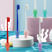 Load image into Gallery viewer, Portable Mini Cute Standing Tooth Brush Cover Travel Toothbrush Stand Head Cover Cute Fish Shape Silicone Suction Cup Toothbrush Shelf