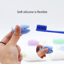 Load image into Gallery viewer, Portable Mini Cute Standing Tooth Brush Cover Travel Toothbrush Stand Head Cover Cute Fish Shape Silicone Suction Cup Toothbrush Shelf