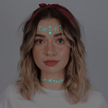 Load image into Gallery viewer, Haina Night Glow White Tattoo Sticker Premium Face Sticker Hannah Arm Sticker Collarbone Women Party Tattoo Patches