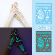 Load image into Gallery viewer, Haina Night Glow White Tattoo Sticker Premium Face Sticker Hannah Arm Sticker Collarbone Women Party Tattoo Patches