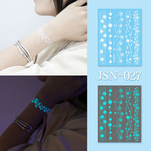Load image into Gallery viewer, Haina Night Glow White Tattoo Sticker Premium Face Sticker Hannah Arm Sticker Collarbone Women Party Tattoo Patches