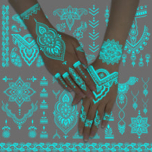 Load image into Gallery viewer, Haina Night Glow White Tattoo Sticker Premium Face Sticker Hannah Arm Sticker Collarbone Women Party Tattoo Patches