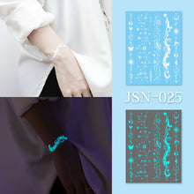 Load image into Gallery viewer, Haina Night Glow White Tattoo Sticker Premium Face Sticker Hannah Arm Sticker Collarbone Women Party Tattoo Patches