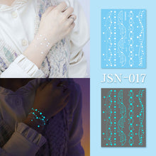 Load image into Gallery viewer, Haina Night Glow White Tattoo Sticker Premium Face Sticker Hannah Arm Sticker Collarbone Women Party Tattoo Patches