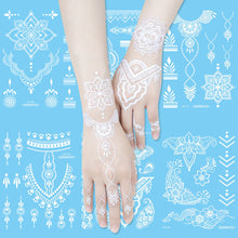 Load image into Gallery viewer, Haina Night Glow White Tattoo Sticker Premium Face Sticker Hannah Arm Sticker Collarbone Women Party Tattoo Patches