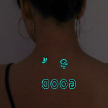 Load image into Gallery viewer, Blue Luminous Finger Element Tattoo Stickers for Valentine's Day Love Couples Music Festival Party Tattoo Stickers