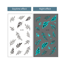 Load image into Gallery viewer, Blue Luminous Finger Element Tattoo Stickers for Valentine's Day Love Couples Music Festival Party Tattoo Stickers