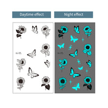 Load image into Gallery viewer, Blue Luminous Finger Element Tattoo Stickers for Valentine's Day Love Couples Music Festival Party Tattoo Stickers
