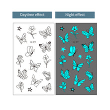 Load image into Gallery viewer, Blue Luminous Finger Element Tattoo Stickers for Valentine's Day Love Couples Music Festival Party Tattoo Stickers