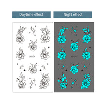 Load image into Gallery viewer, Blue Luminous Finger Element Tattoo Stickers for Valentine's Day Love Couples Music Festival Party Tattoo Stickers