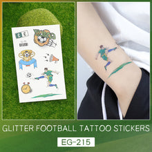 Load image into Gallery viewer, Sparkling Pink Football Goal Tattoo Sticker Children's Cartoon Cute Summer Waterproof Colored Tattoo Sticker