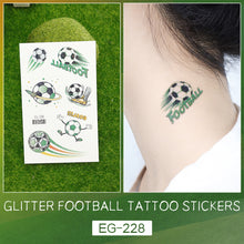 Load image into Gallery viewer, Sparkling Pink Football Goal Tattoo Sticker Children's Cartoon Cute Summer Waterproof Colored Tattoo Sticker