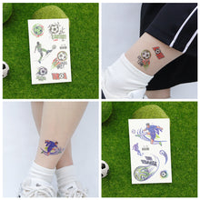 Load image into Gallery viewer, Sparkling Pink Football Goal Tattoo Sticker Children's Cartoon Cute Summer Waterproof Colored Tattoo Sticker