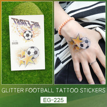 Load image into Gallery viewer, Sparkling Pink Football Goal Tattoo Sticker Children's Cartoon Cute Summer Waterproof Colored Tattoo Sticker
