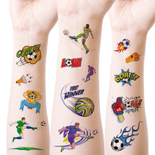 Load image into Gallery viewer, Sparkling Pink Football Goal Tattoo Sticker Children's Cartoon Cute Summer Waterproof Colored Tattoo Sticker