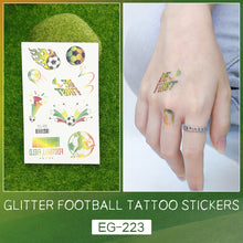 Load image into Gallery viewer, Sparkling Pink Football Goal Tattoo Sticker Children's Cartoon Cute Summer Waterproof Colored Tattoo Sticker