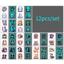 Load image into Gallery viewer, 12pcs/set Blue Glow Tattoo Sticker Waterproof Small Fresh Snake Butterfly Electric Syllable Party Sticker Set Tattoo Patches