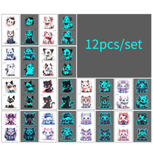 Load image into Gallery viewer, 12pcs/set Blue Glow Tattoo Sticker Waterproof Small Fresh Snake Butterfly Electric Syllable Party Sticker Set Tattoo Patches