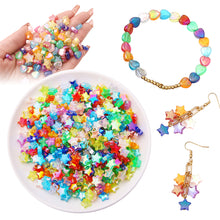 Load image into Gallery viewer, 100pcs 8mm AB Color Heart Star Acrylic Bead Transparent Loose Spacer Bead For Jewelry Making DIY Handmade Bracelet Accessories